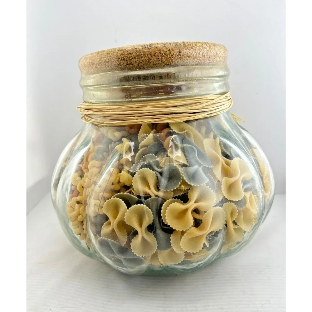 VTG NOS Pier 1 Apothecary Jar w/Pasta 7.5